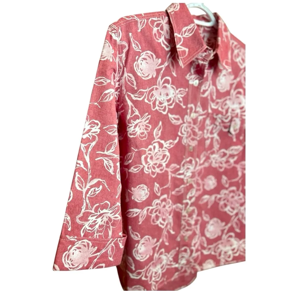 Coldwater Creek Women’s Medium Button front Blouse/jacket Like New Floral Print - Image 3