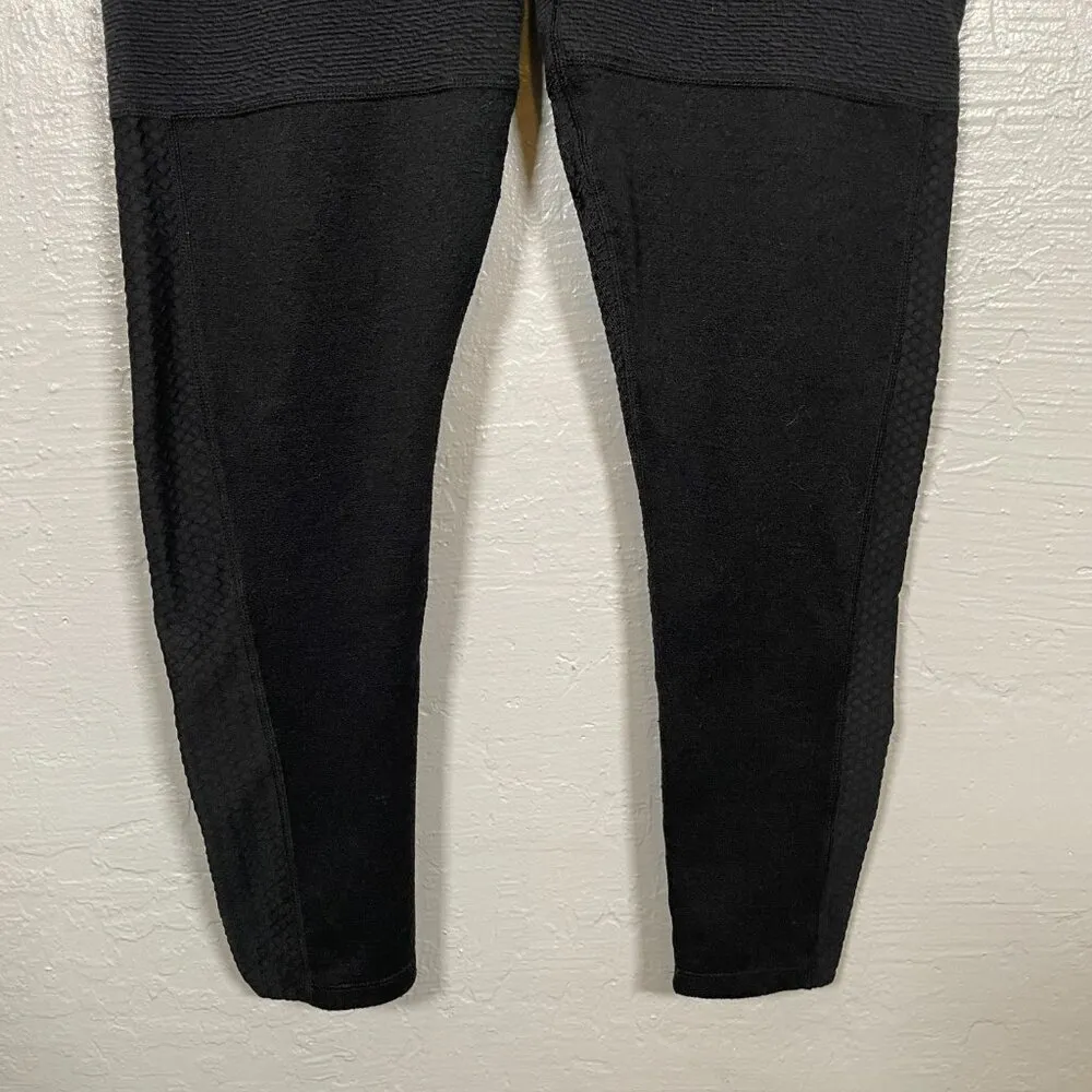 Gymshark Women L Black Textured Sculpting Leggings Pocket Athletic Workout - Image 2