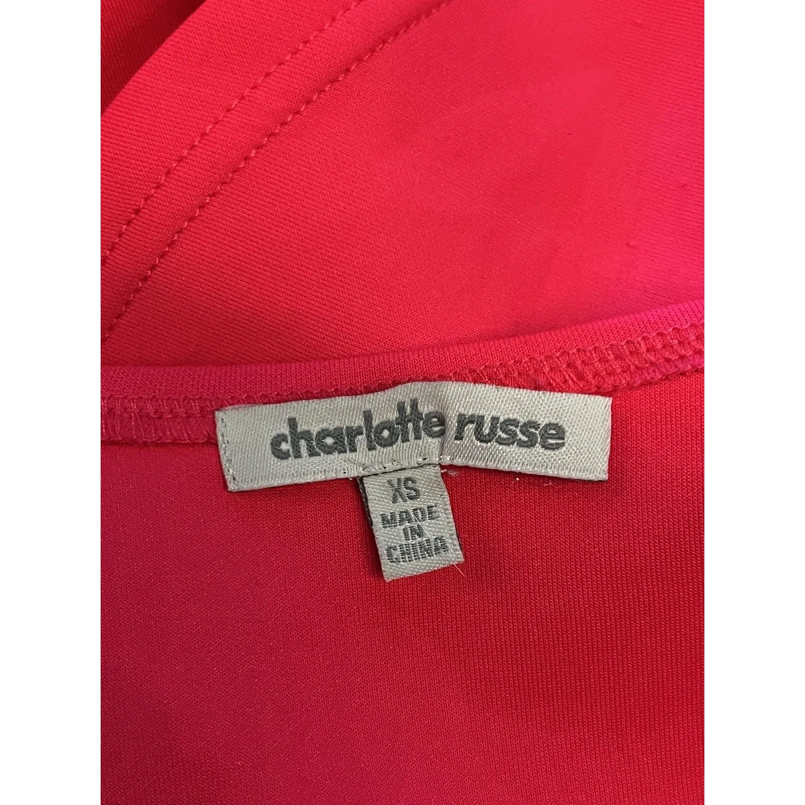 Charlotte Russe Dress Womens XS Pink Cutout Peplum Studded Bodycon Mini Tank - Image 8