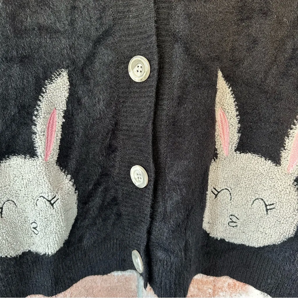 Aelfric Eden Bunny Rabbit Cardigan Sweater Unisex Medium Oversize Easter Novelty - Image 3