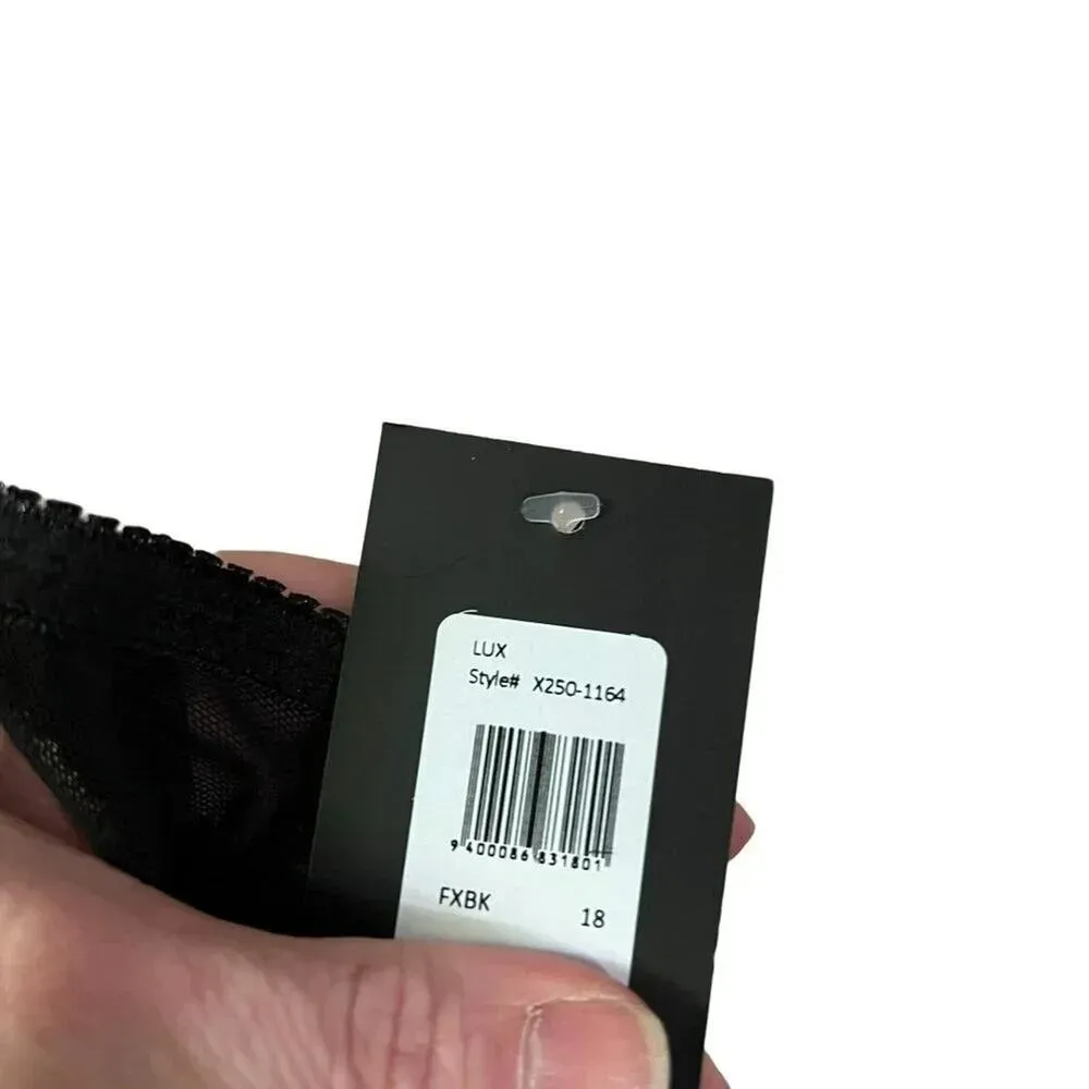 Frederick's of Hollywood Lux Lace Over Satin Shelf Bra Pink Black Womens Size 18 - Image 7