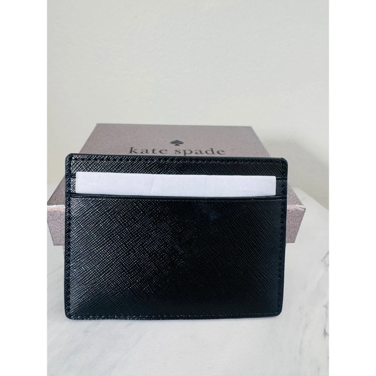 Kate Spade Kenzie Card Case, Slim Chic, Designer, Black Leather, NWT - Image 8