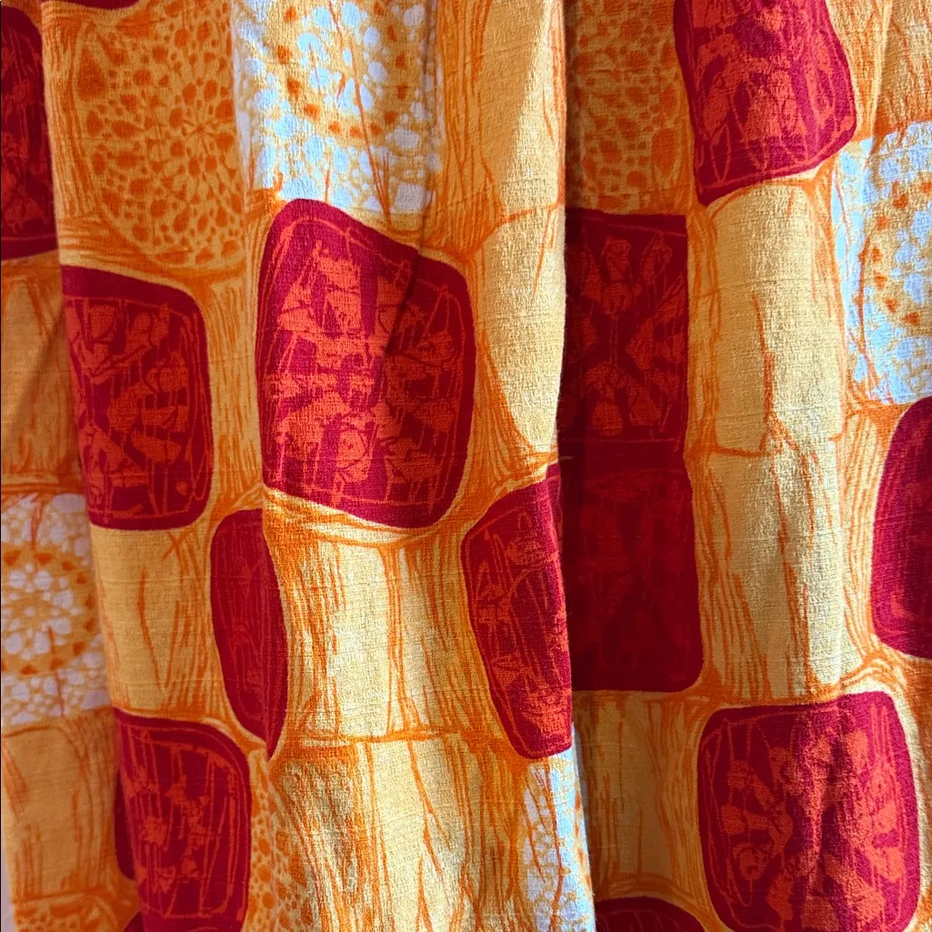 Vintage Made in Hawaii Elegant Red and Yellow Patchwork Maxi Dress Size 14 - Image 7