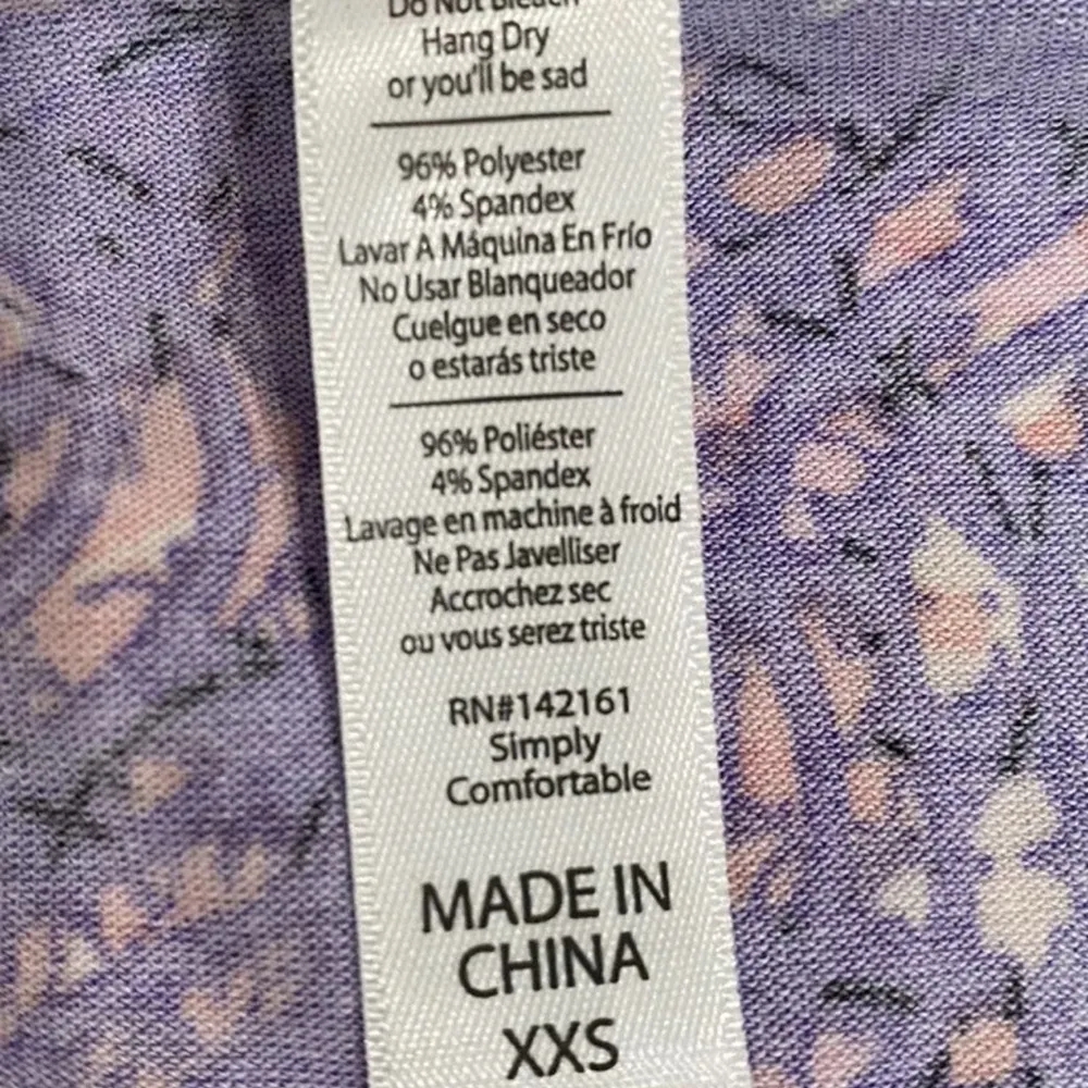 LuLaRoe Top Purple Floral Stretch Short Sleeve Perfect T Shirt Fits Size 0-6 New - Image 11