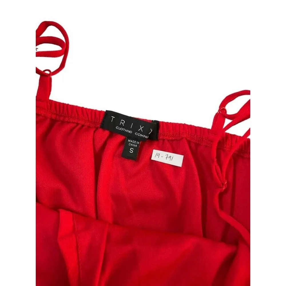 Trixxi Clothing Company Women Size Small Romper Red 19-791 - Image 5