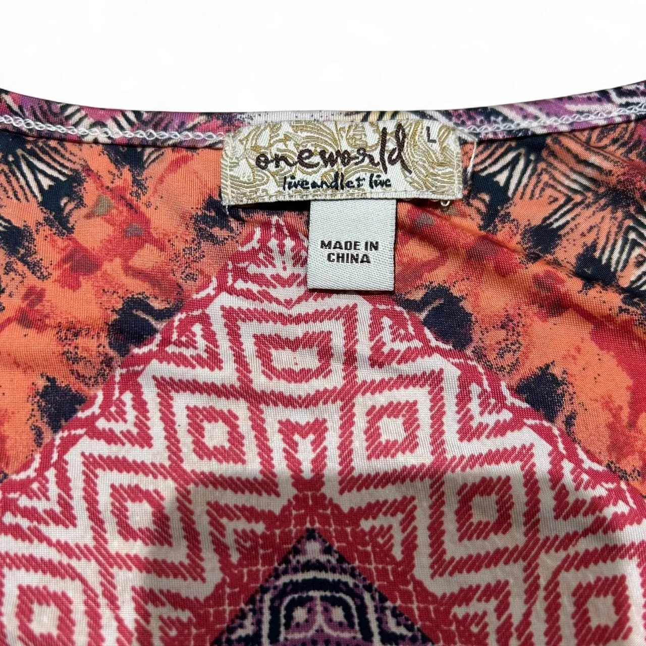 OneWorld Geometric Embellished Short Sleeve Top - Image 5