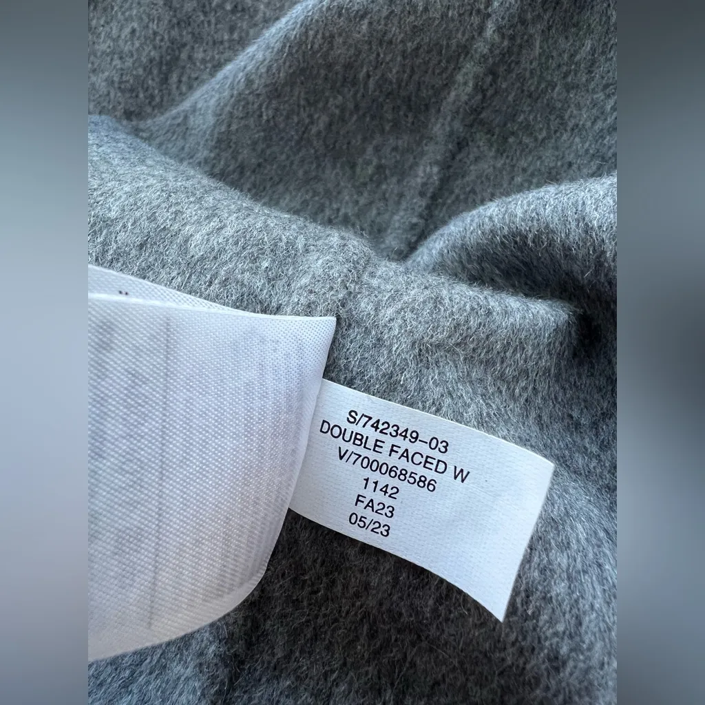 Gap grey relaxed wool blend tie waist coat XL Minimalist double faced soft - Image 5