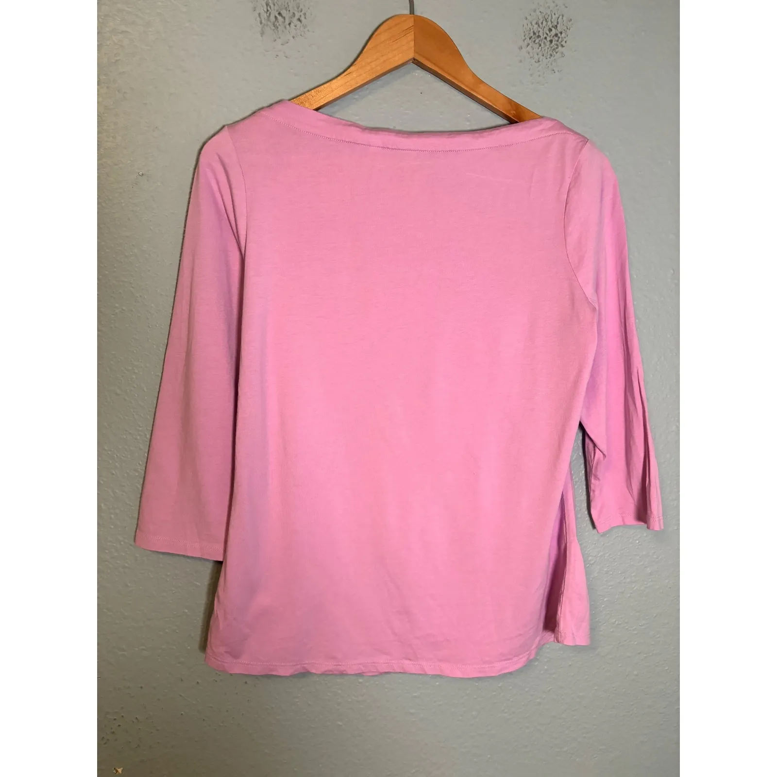 Boden Boat Neck 3/4 Sleeve Pink Cotton Blend Top Size 12 Classic Everyday Preppy - Image 6
