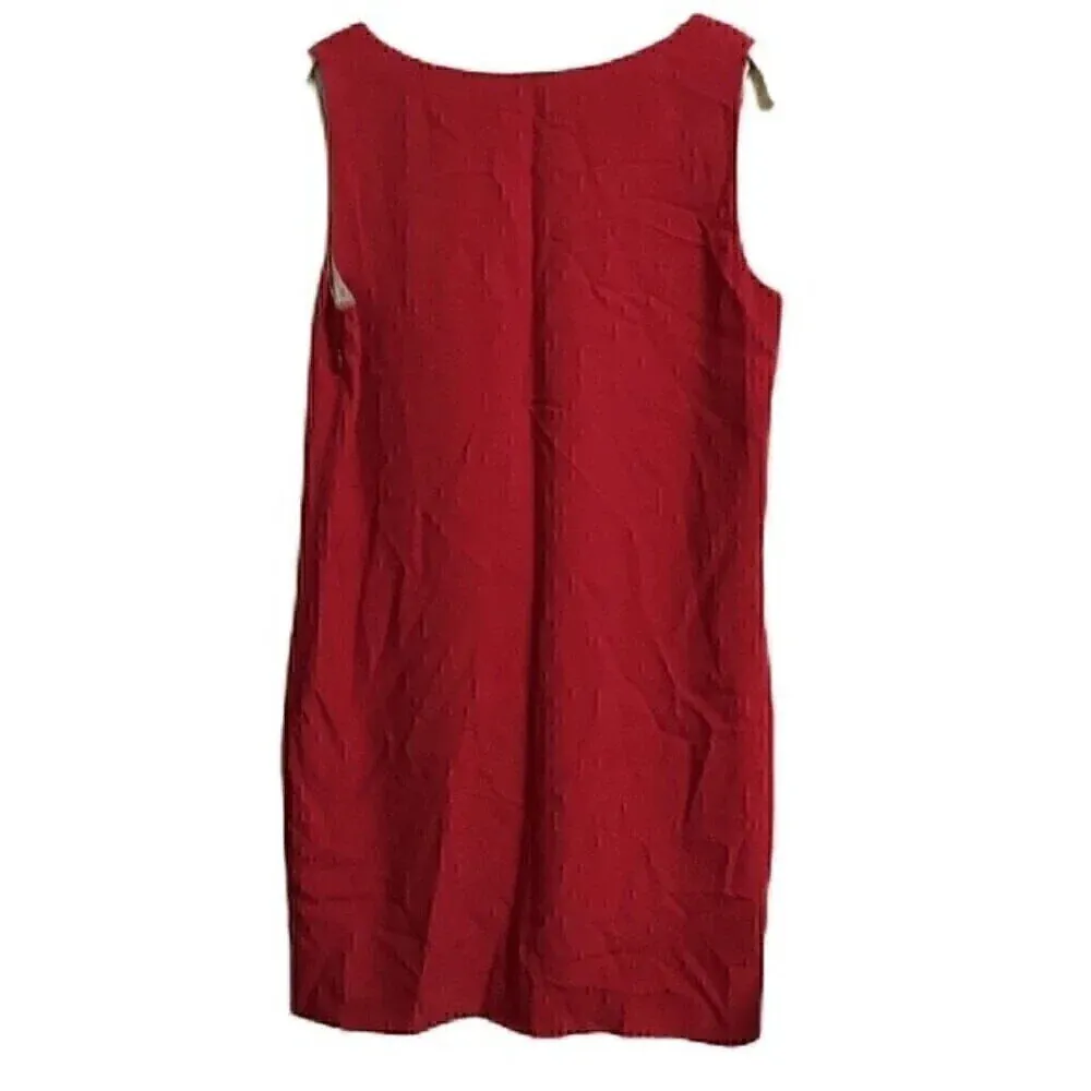 NWT Theory V-neck Shift Light Cranberry Rosina Mini Dress Sz 6 - Image 5