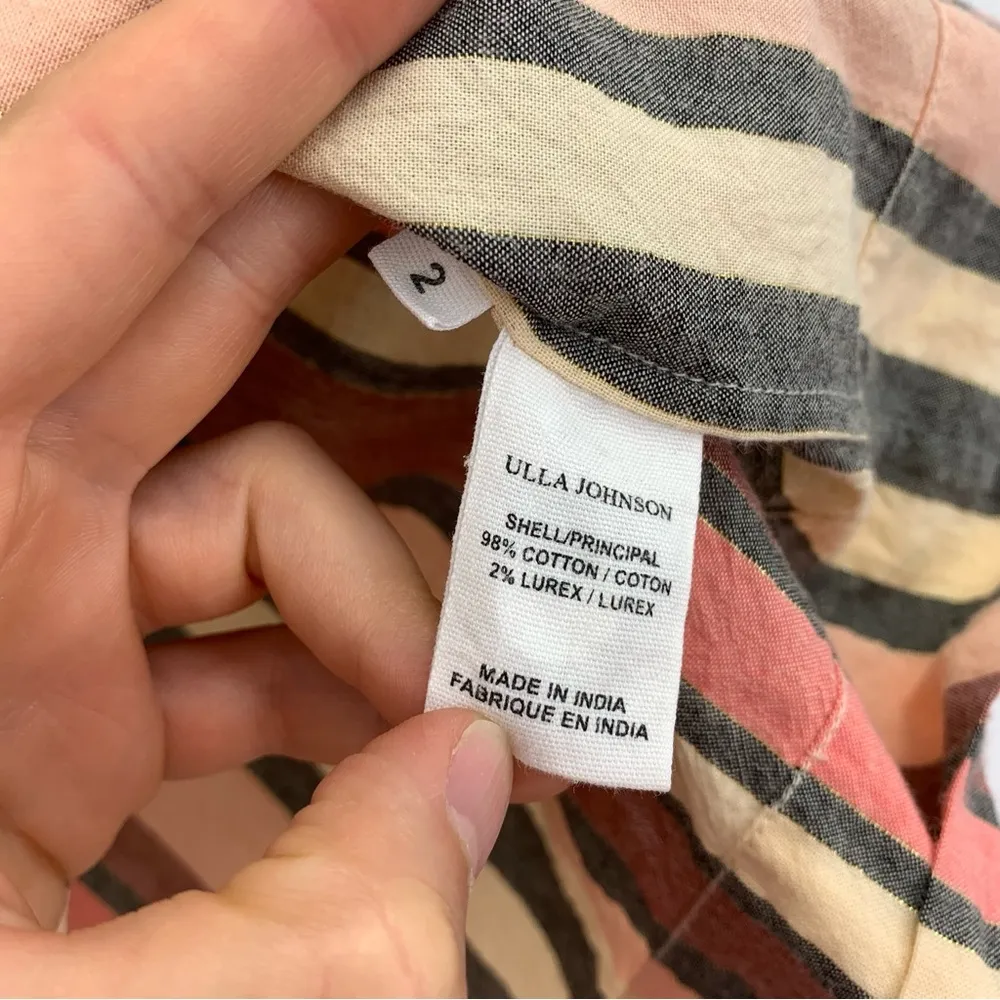 ULLA JOHNSON Amba Top Rosewood Stripe 2 - Image 6