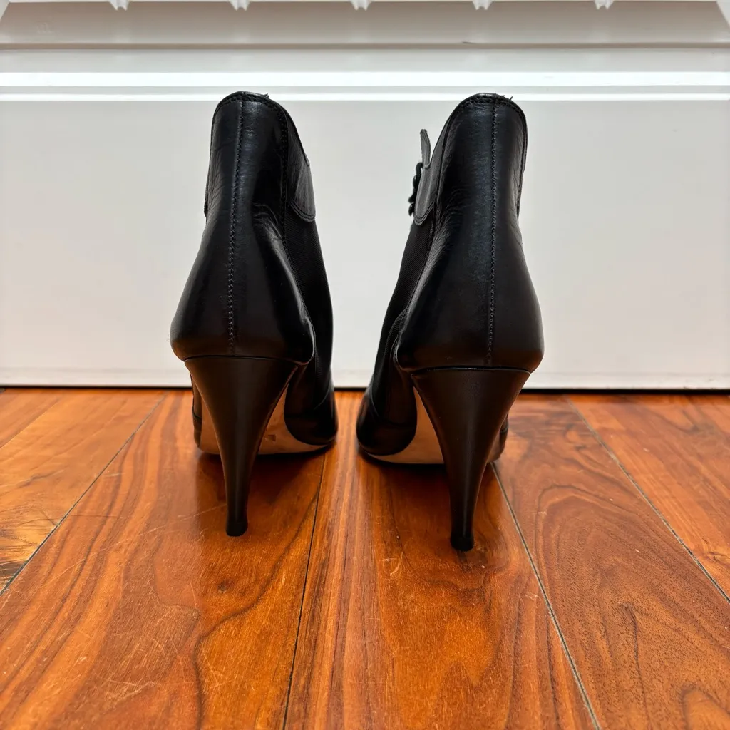 Loeffler Randall Georgia Leather & Mesh Lace-Up Heeled Black Bootie 9.5 - Image 6