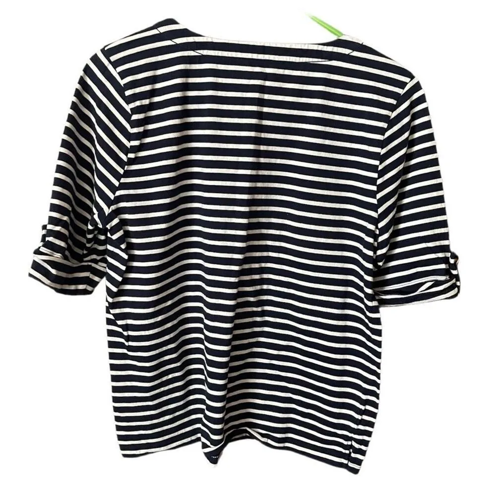 Draper James RSVP size L navy striped Nautical themed top. - Image 2