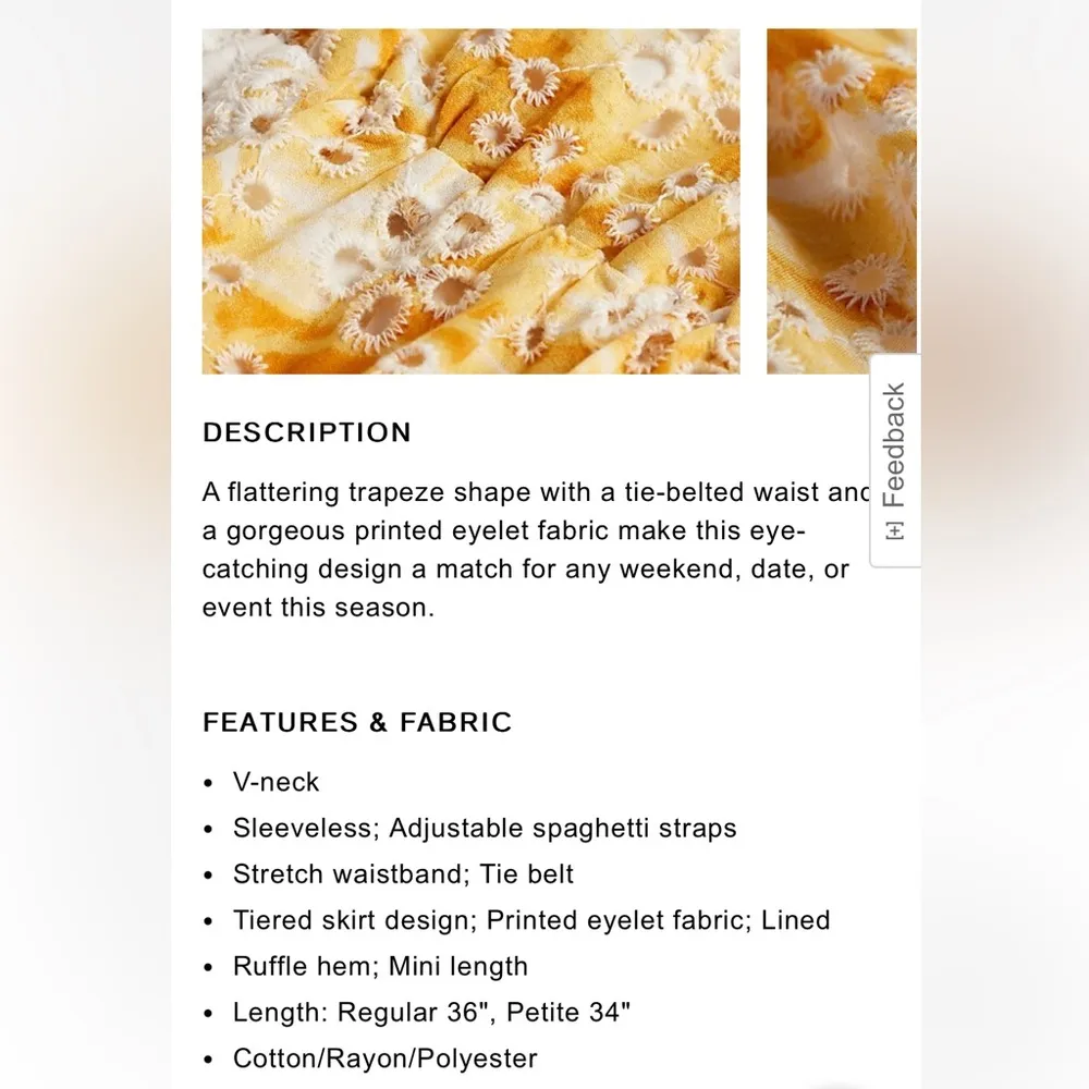 EXPRESS Printed Eyelet V-Neck Tie Waist Tiered Trapeze Dress - Image 8