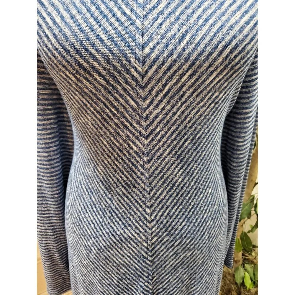 Grace Elements Women's Blue Polyester Round Neck Long Sleeve Knee Length Dress L - Image 3