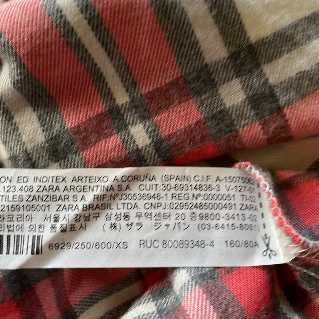 NWOT ZARA DECONSTRUCTED PLAID SHIRT SZ-XS - Image 8