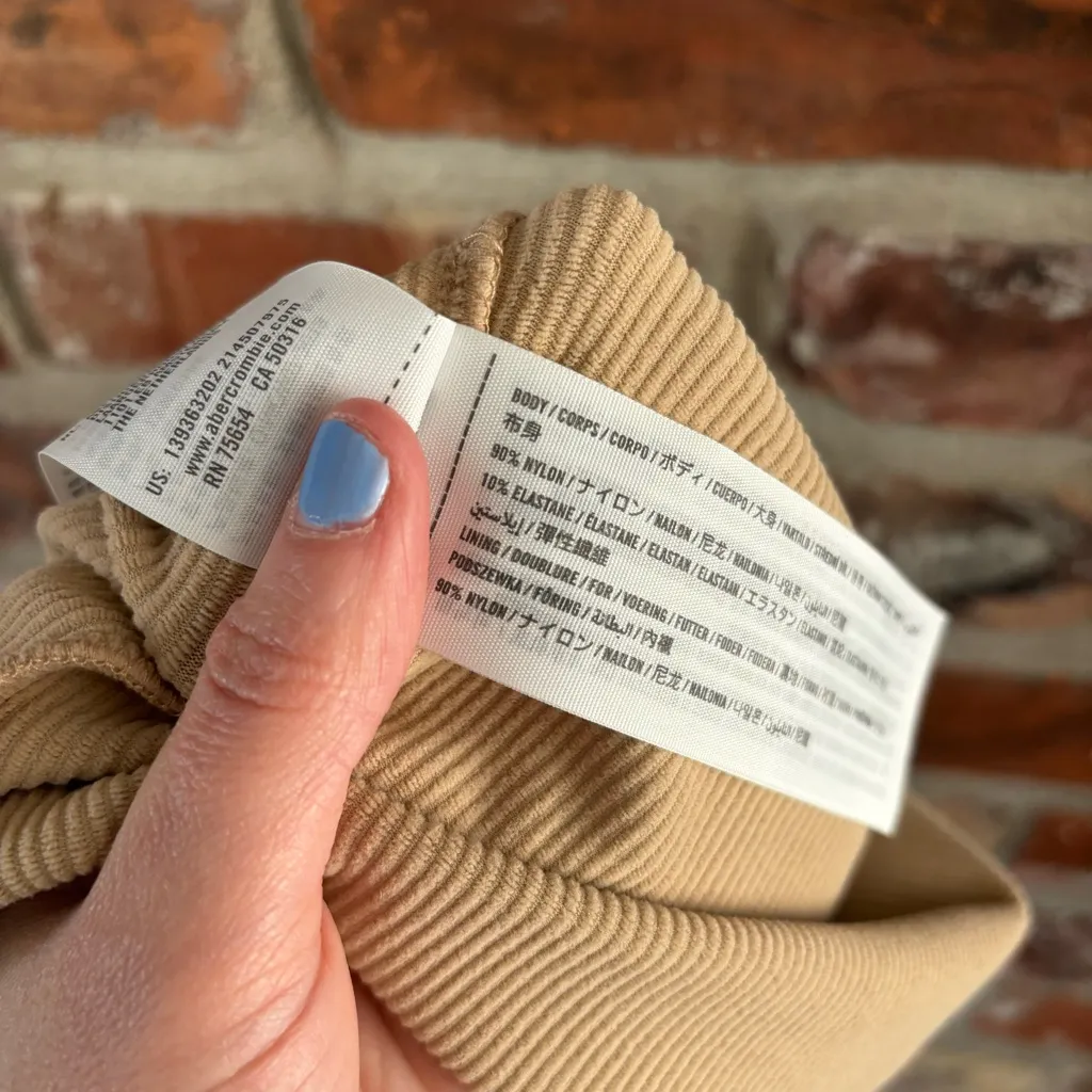 Abercrombie Tan Ribbed Henley Sleeveless Bodysuit, XS - Image 9