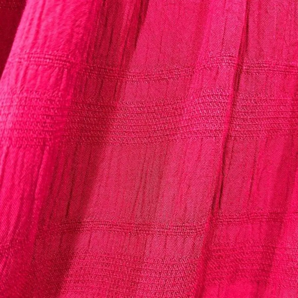 Evereve Sanctuary Raspberry Pink Jet Setter Peasant Boho‎ Blouse Medium - Image 6