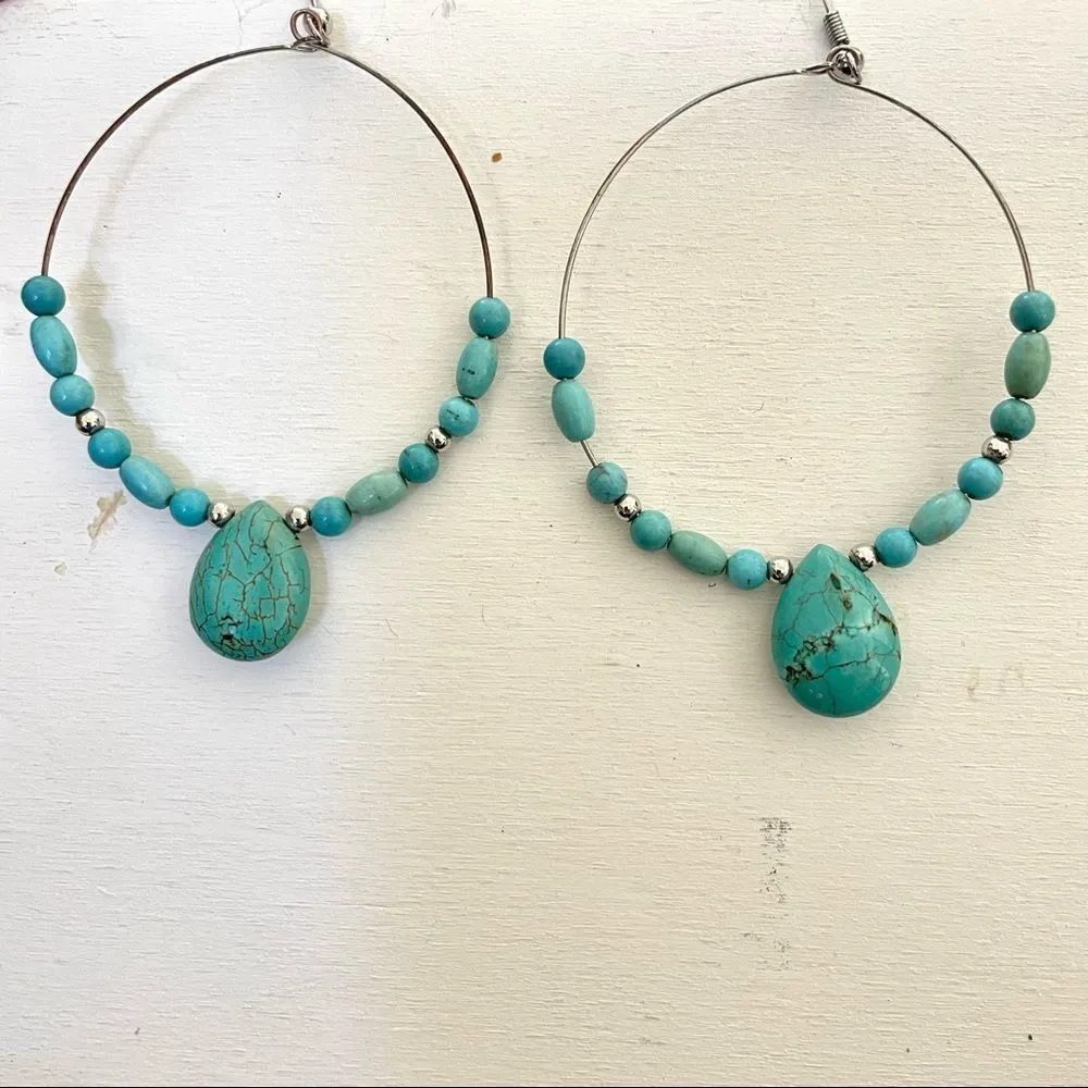 Big round turquoise earrings - Image 6
