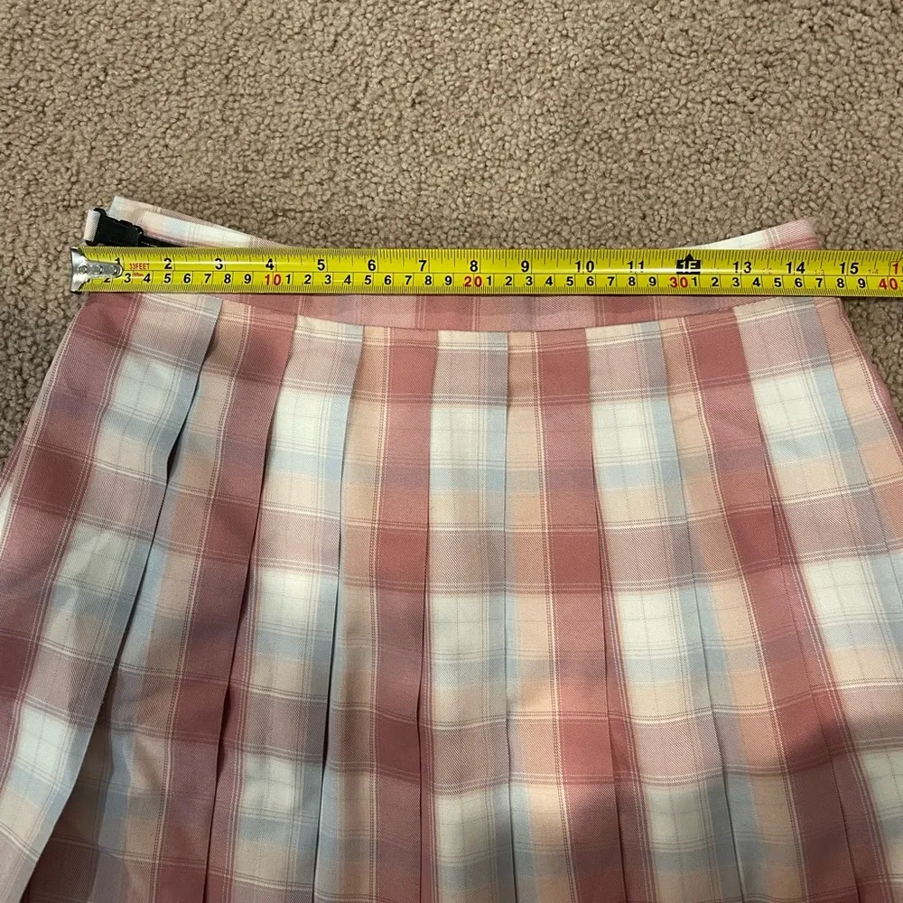 FRUIT SUGAR (Junior) Pleated Checkered Plaid Pink Mini Skirt Size undefined - Image 4