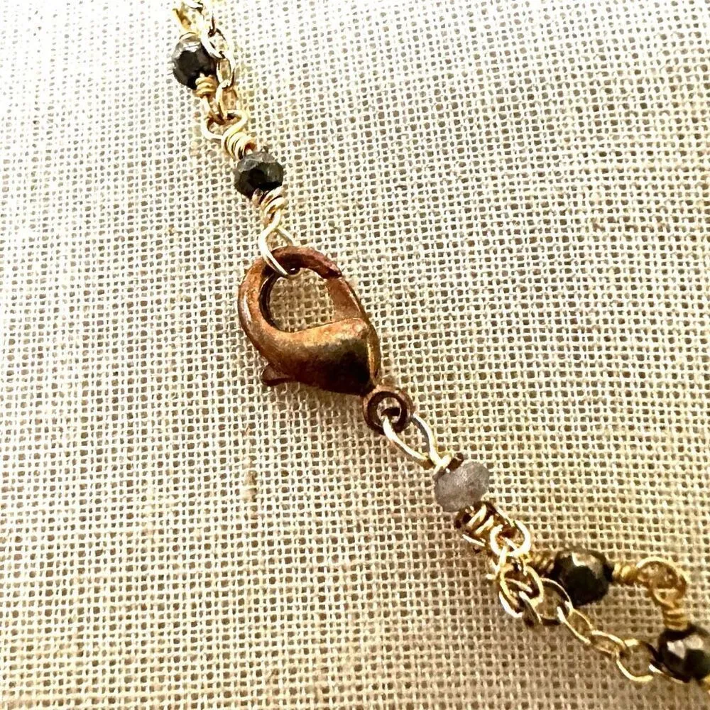 Labradorite double strand teardrop pendant necklace - Image 7