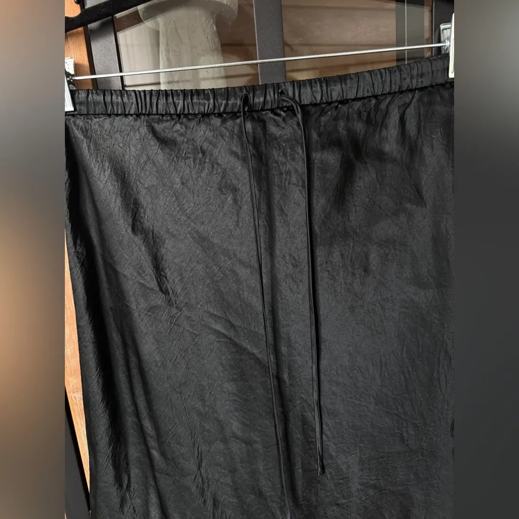 aritizia satin midi skirt babaton slip drawstring adjustable elastic flare silky - Image 5