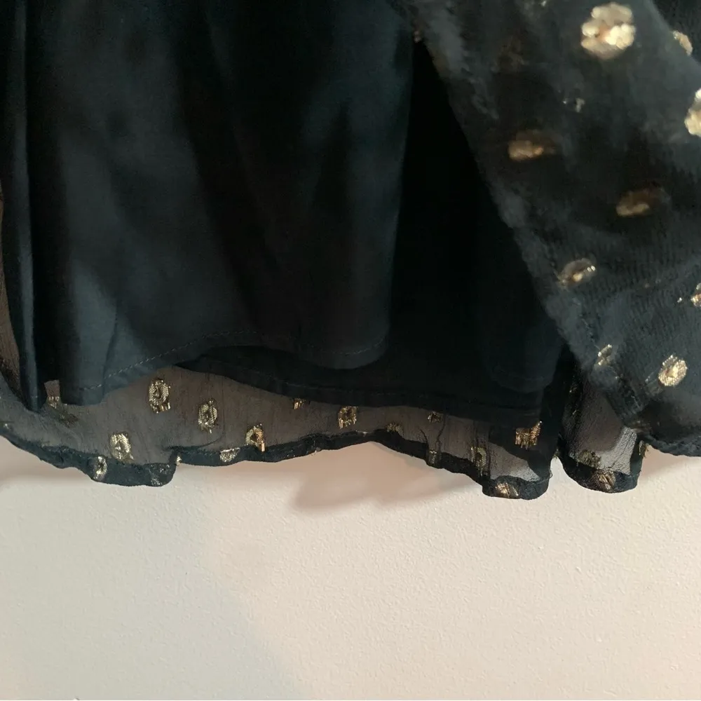 Velvet by Graham & Spencer Krista Metallic Gold Dot Sheer Boho Top - Image 11