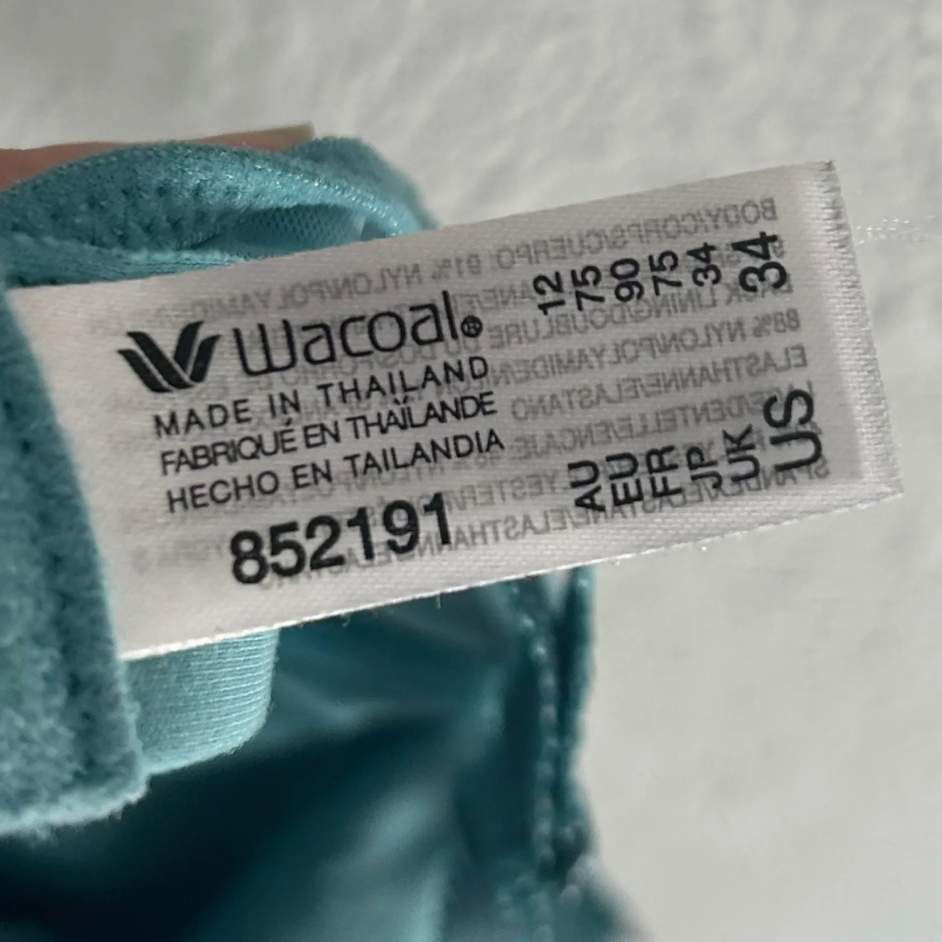 Wacoal Embrace Lace Wire Free Bralette Teal Blue Sz 34 - Image 4