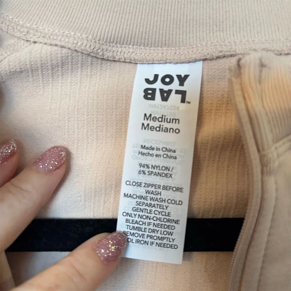 JoyLab Women's Beige Zip-Up Jacket Size M Lightweight Breathable - Image 6