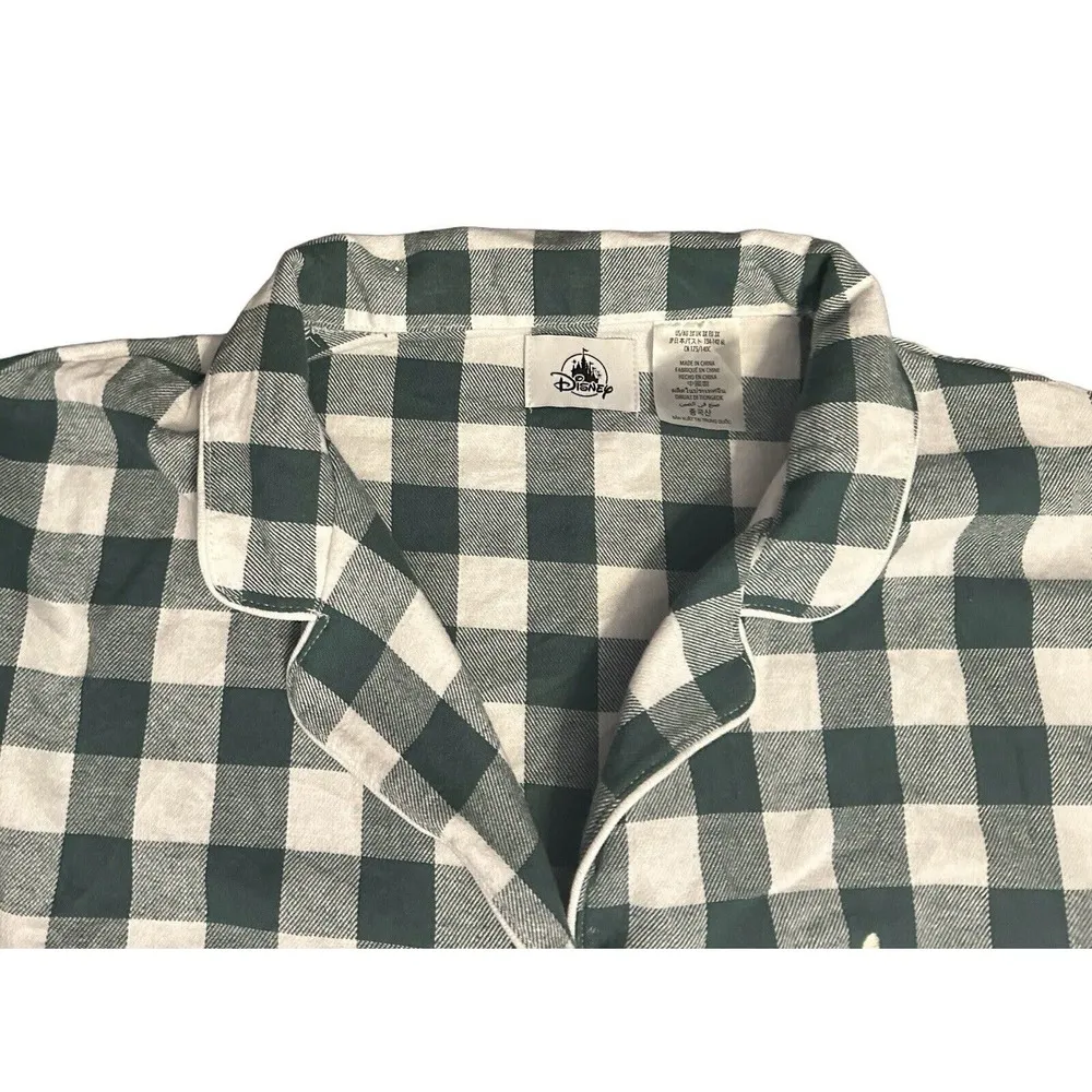 Disney Minnie & Daisy Holiday Green Plaid Flannel Christmas Pajamas Womens 3x - Image 3