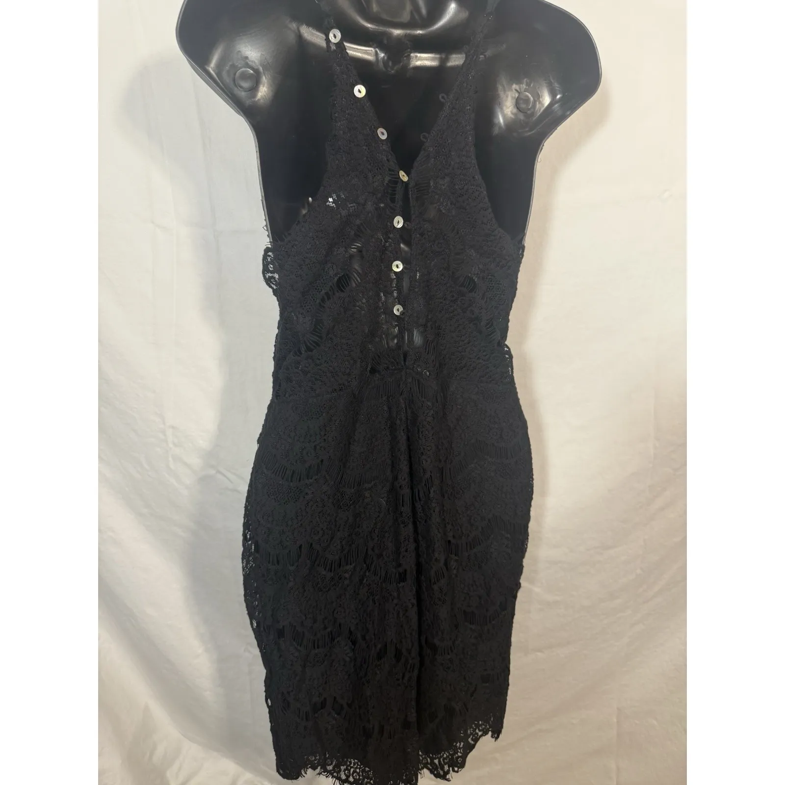 Free People Intimately Free Black Crochet Lace Dress‎ Size Small - Image 3