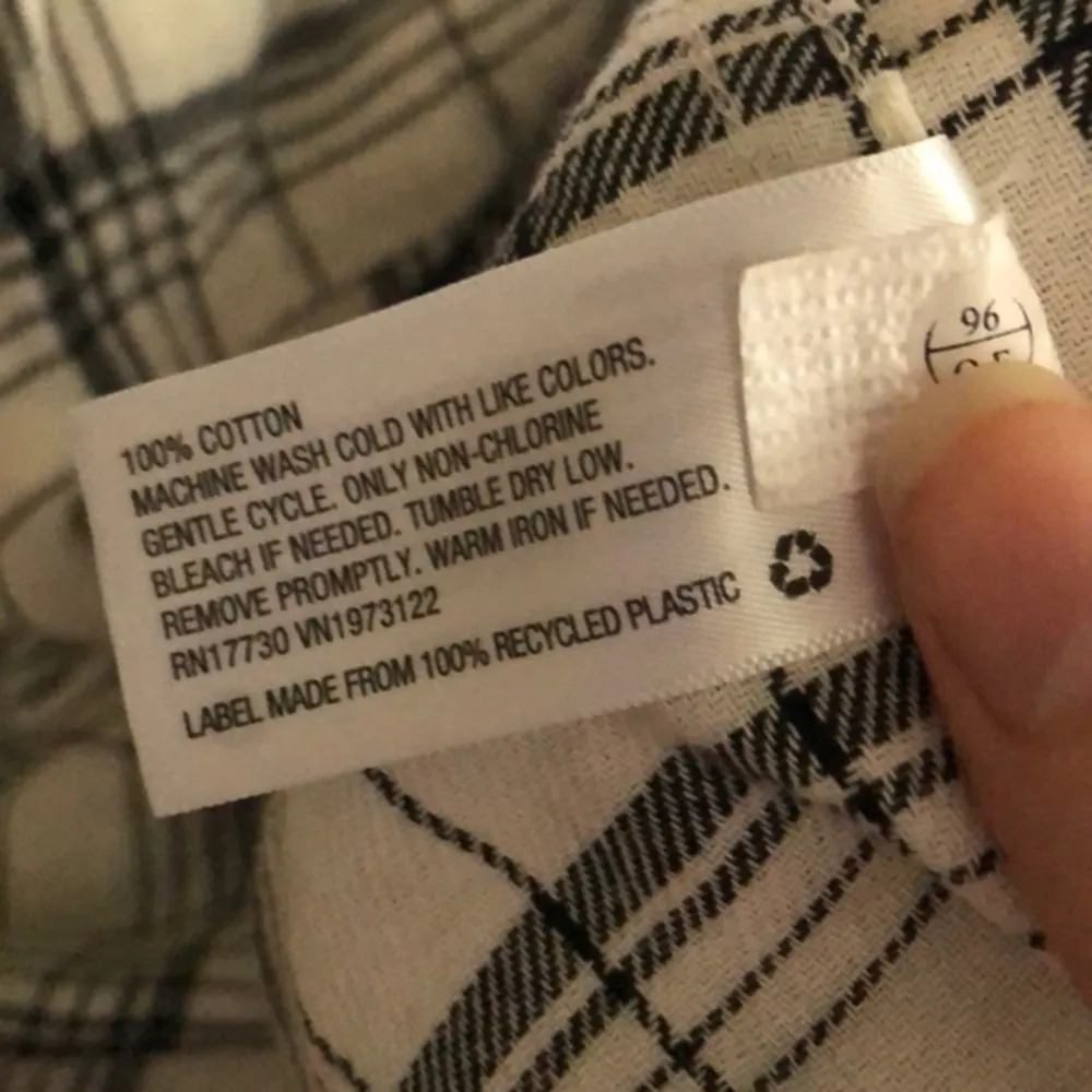 NWOT White Black Plaid Collared Button Up Shirt - Image 9