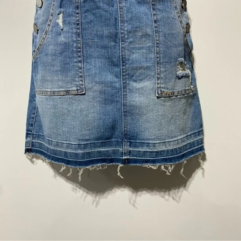 Hot Topic Distressed Denim Skirt Overall Jumper Skirtall Size Small NWT - Image 7