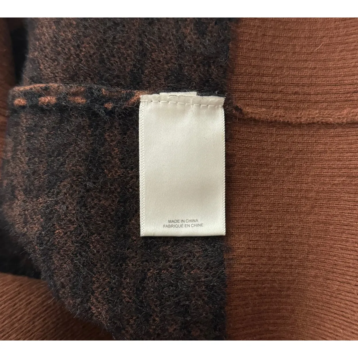 Express x‎ Negin Mirsalehi Sweater Womens Small Brown Black Tiger Stripe Edgy - Image 9