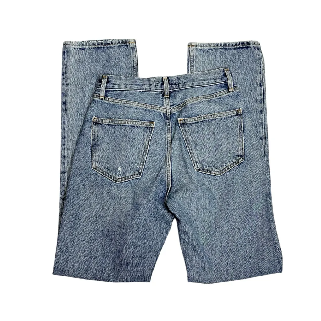 AGOLDE Lana Distressed Straight Jeans, Backdrop, 24” - Image 7