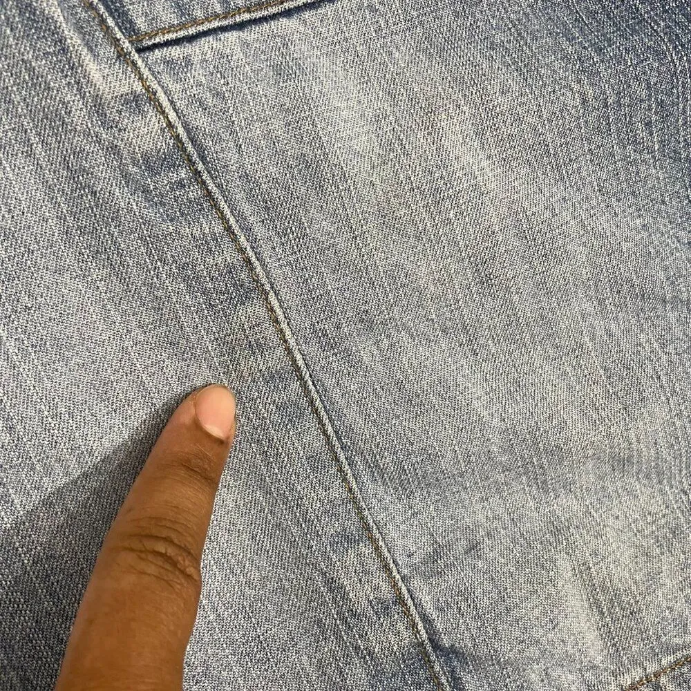 Carolina Blues Denim Shorts Women 18W Blue Light Wash Lace Up Y2K - Image 2