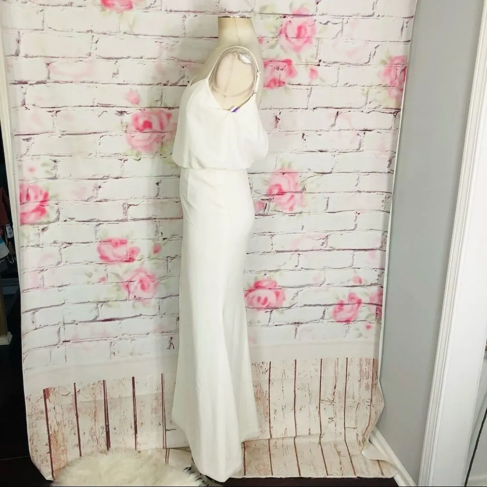 Dress the population Gracelyn off white blouson gown - Image 13