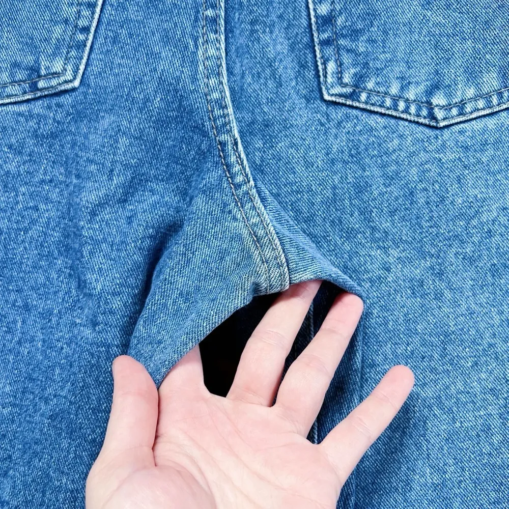 vintage • 90s deadstock mom jeans high rise slim tapered leg 100% cotton denim Size 25 - Image 8