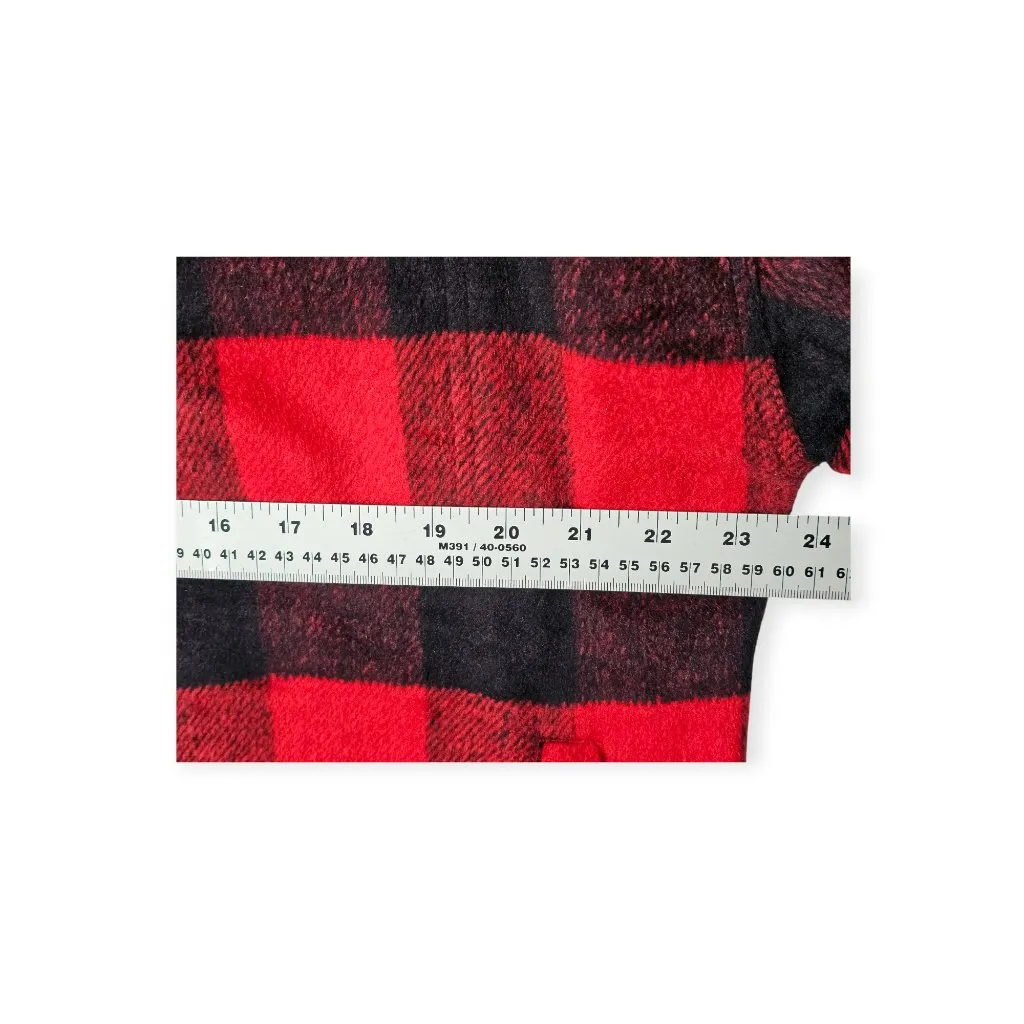 White Birch Buffalo Plaid Oversized Button-Down Shacket Western Style S Red & Bl - Image 5