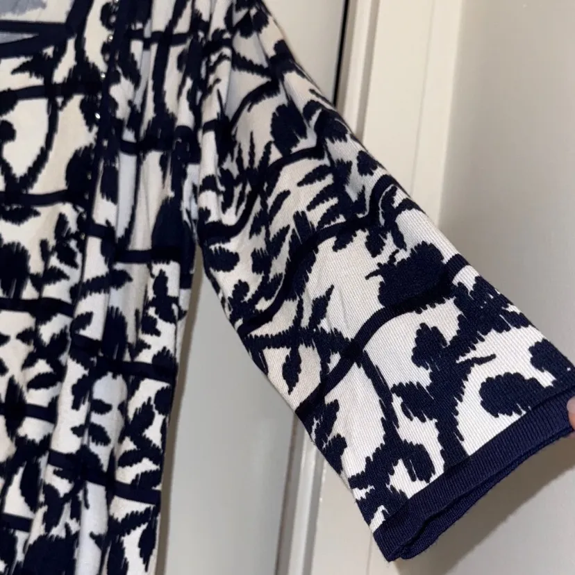 $188 Belldini Navy White Rhinestone Cardigan and tank matching set Size XL Blue - Image 11