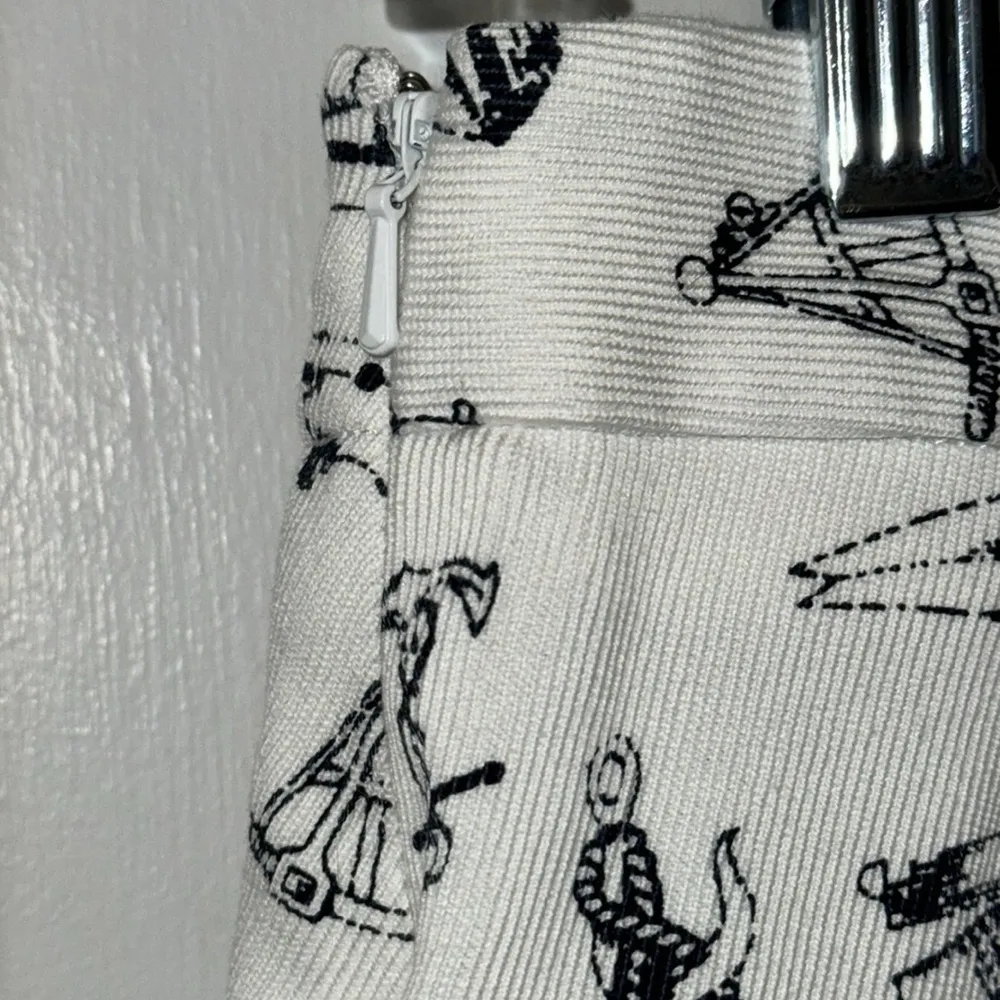 Brooks Brothers Nautical Coastal Sailing Print Skirt Women’s 4 Black & White - Image 6