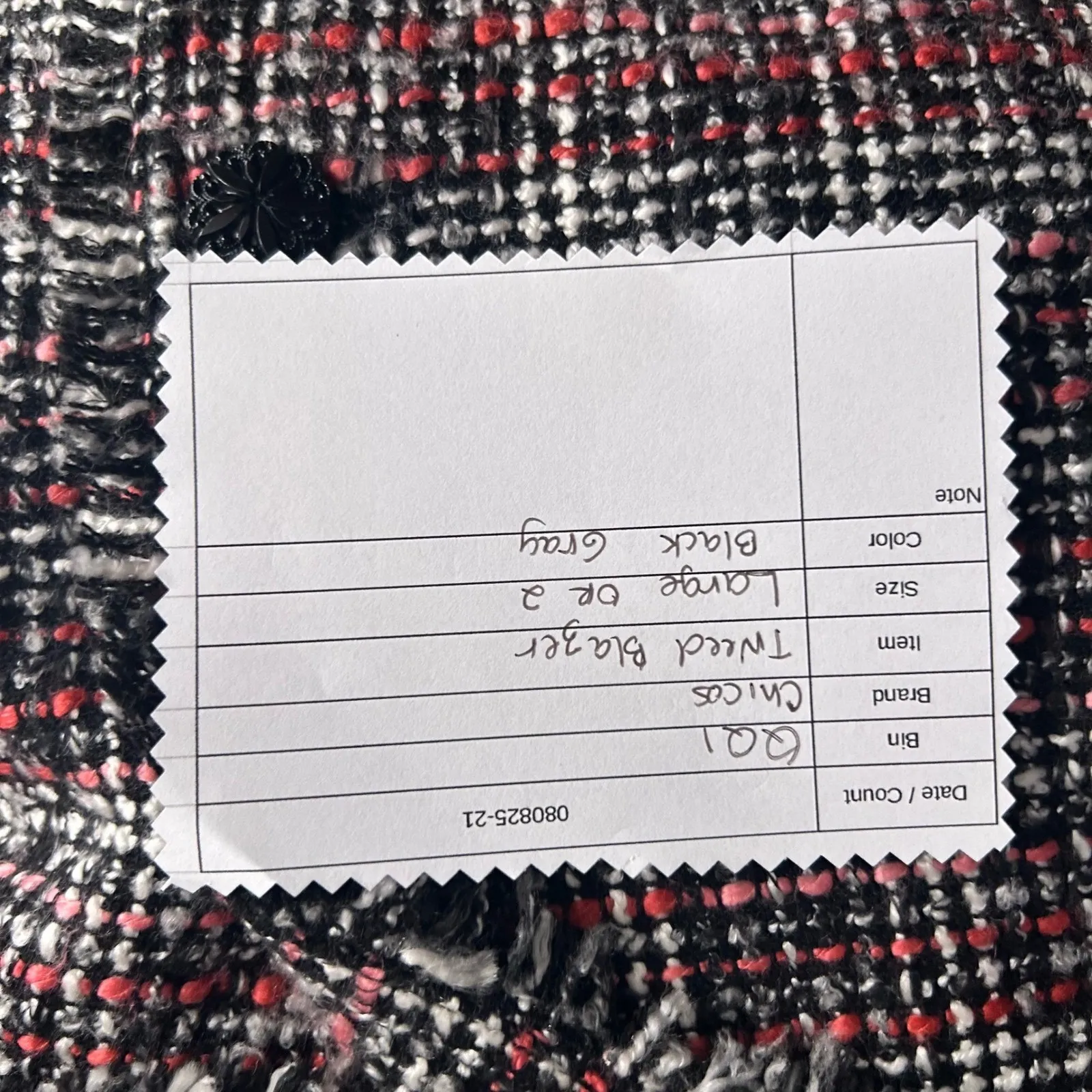 Chicos Tweed‎ Blazer Black 12 Or 2 - Image 12