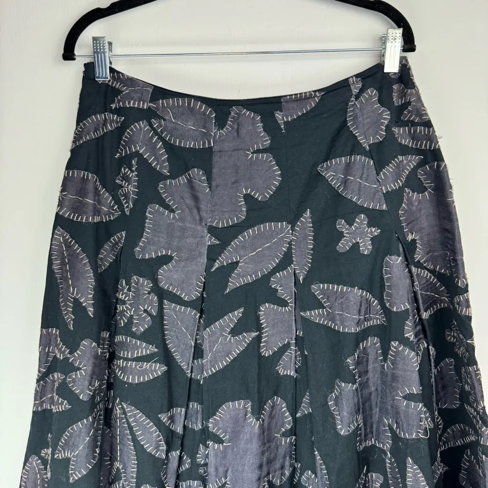 MaxMara Weekend Floral Patchwork A-Line Skirt Sz 8 Cotton Floral Pleated - Image 8