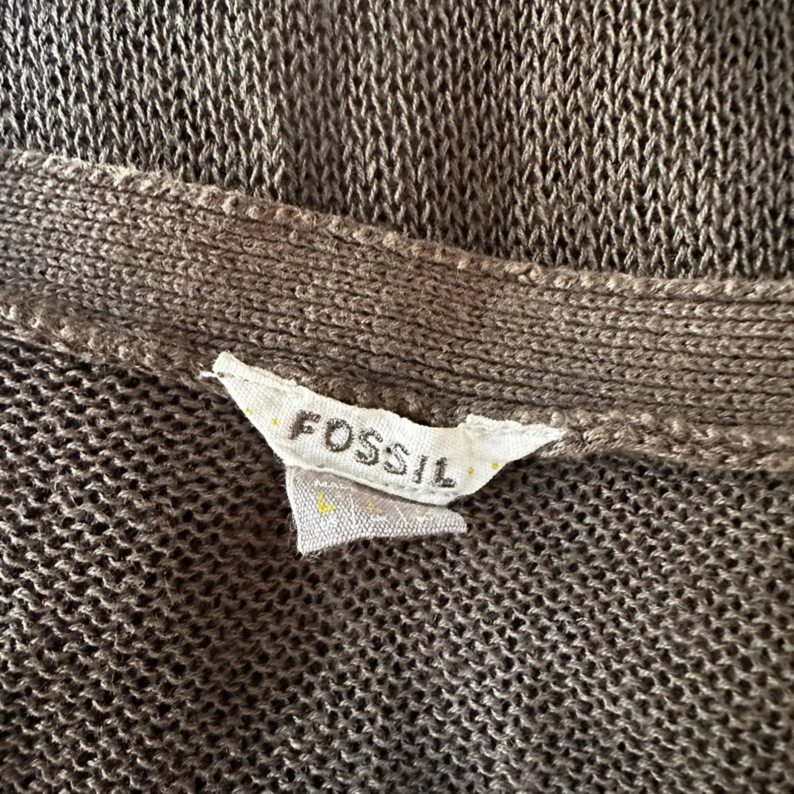 Vintage Fossil Olive Green Vest Button Up Sequin Festival Boho Indie Large Y2K - Image 4