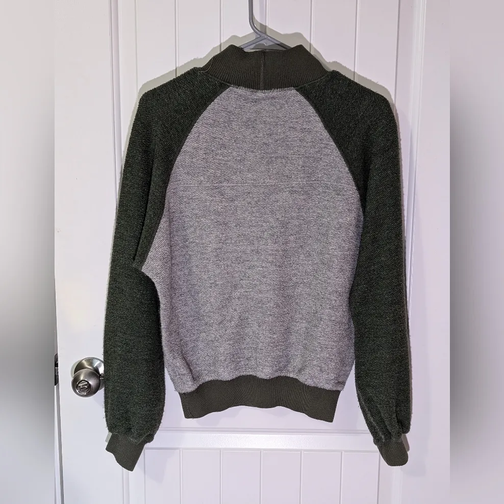 Prana Breathe Textured Wool Blend Turtle Neck Sweater Women's XS Green/Grey - Image 2