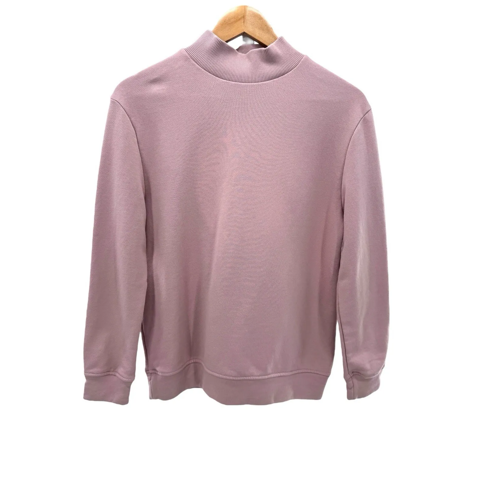 Varley Small Pink Mauve Open Back Mock Neck Sweatshirt Cotton Blend Athleisure - Image 3