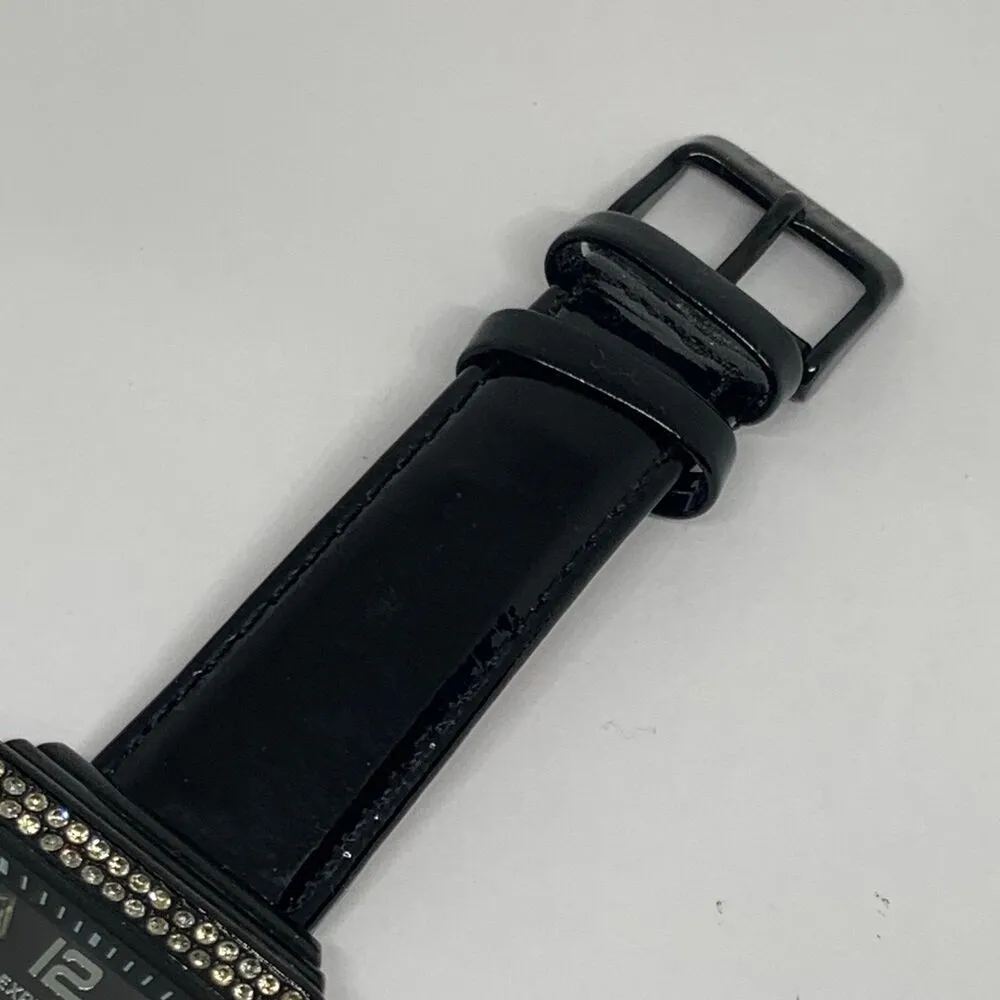 Express Crystals Black tone 35mm quartz analog watch Watch FMDEX1424 running - Image 6