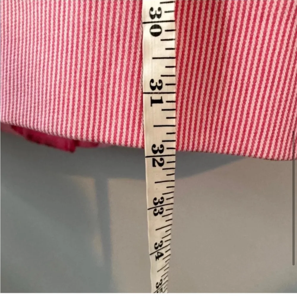 Pink Pin Striped Jacket with Cinched Waist Large - Image 9
