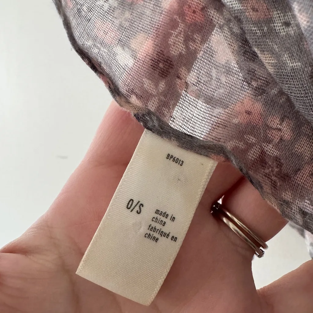 Sheer Purple Ditsy Floral Lightweight Purple and Pink Infinity Scarf - Image 5