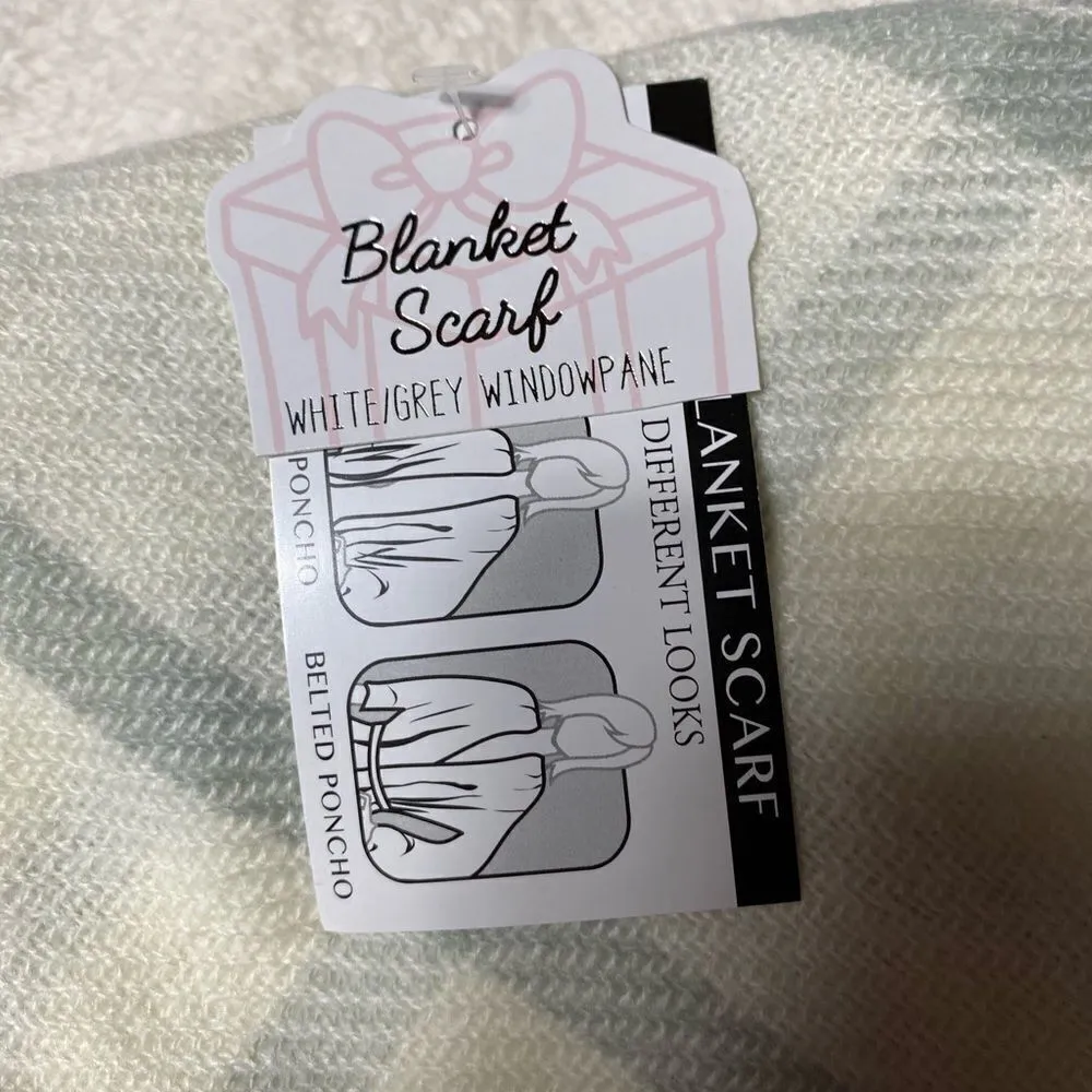 Accessory Depot White and Grey blanket scarf White - Image 4