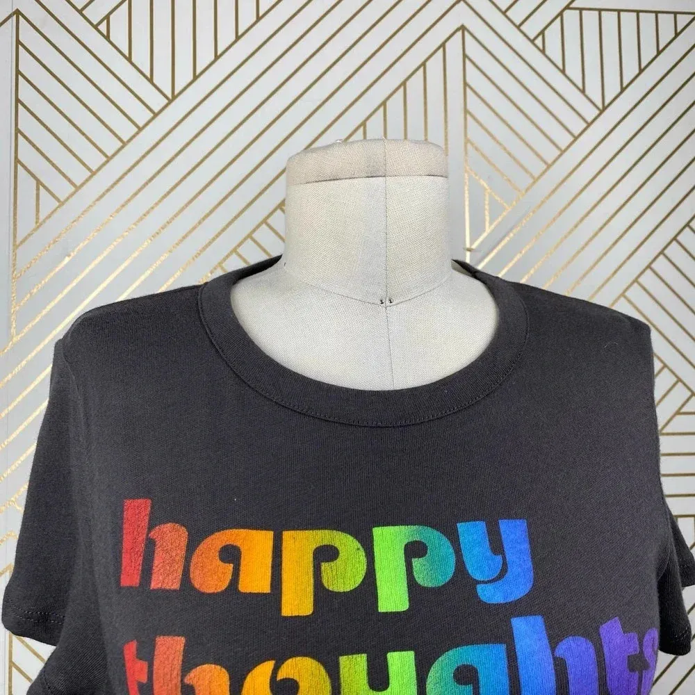 Chaser Happy Thoughts‎ All Day Black Rainbow Tee - Image 4